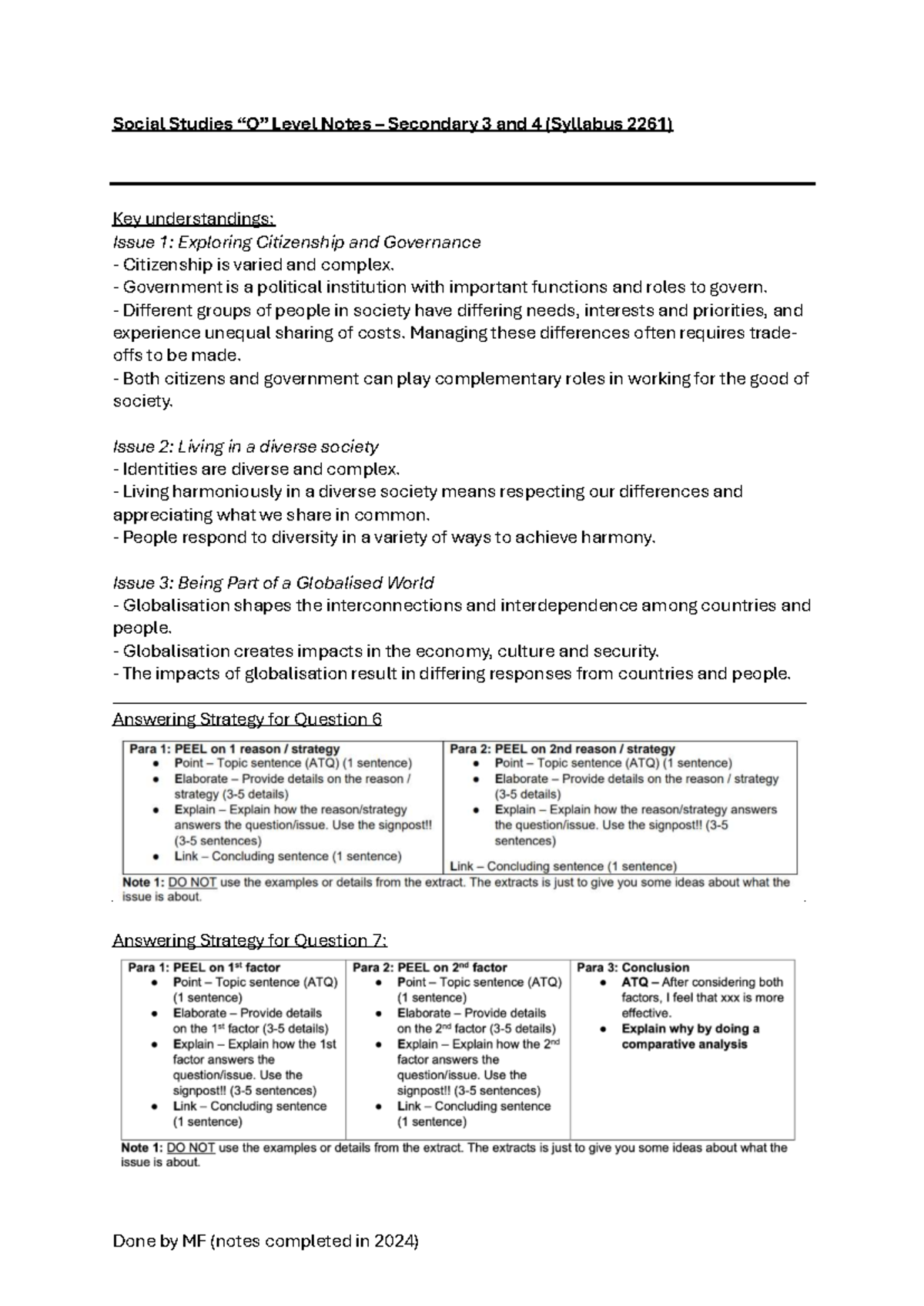 Social Studies Level Notes for Secondary 3 & 4 (Syllabus 2261) - Studocu
