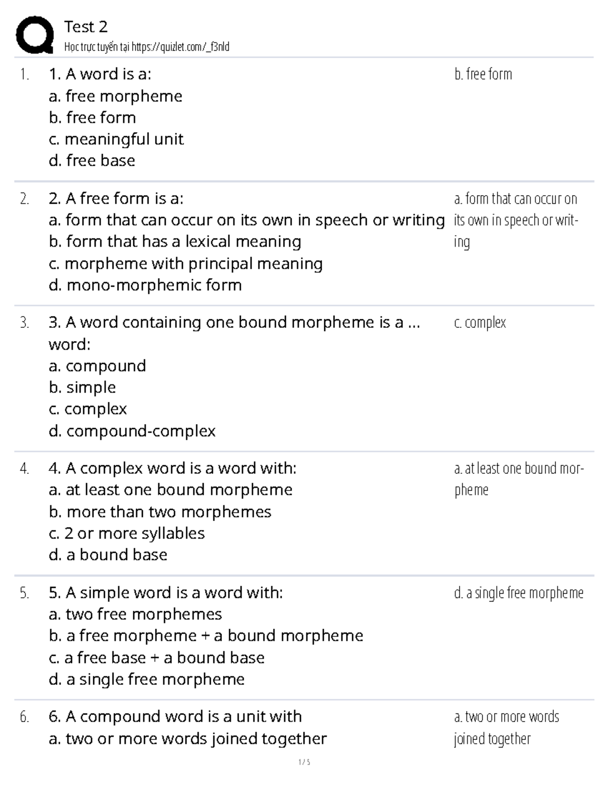 Test 2 Hoc trực tuyến tại - Exercise Notes on Word Formation - Studocu