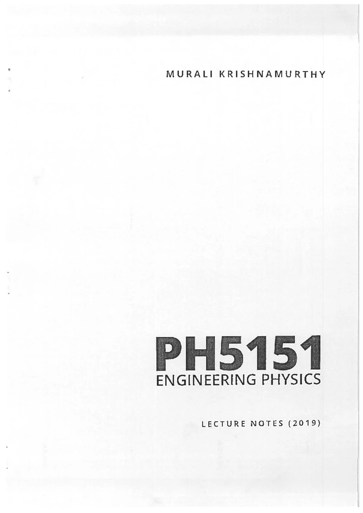 PH3151 Engineering Physics Course Notes: Mechanics, Waves, and Quantum ...
