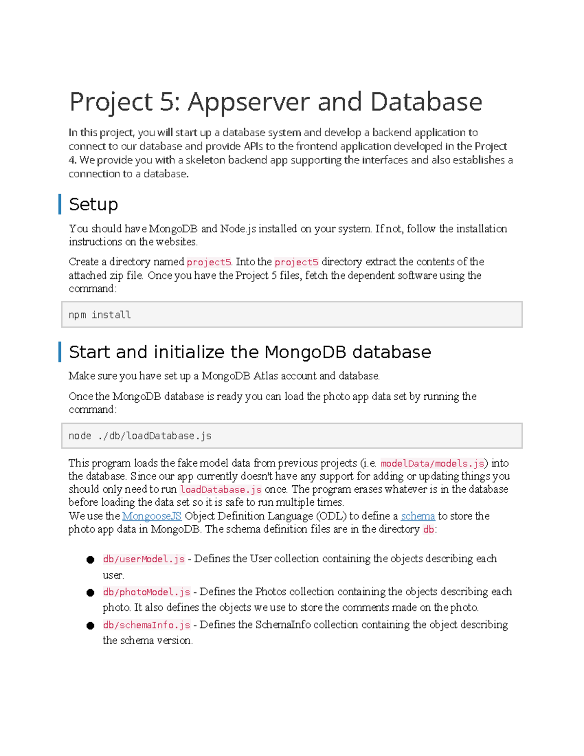 Project 5: Backend App & Database Integration Guide - Studocu