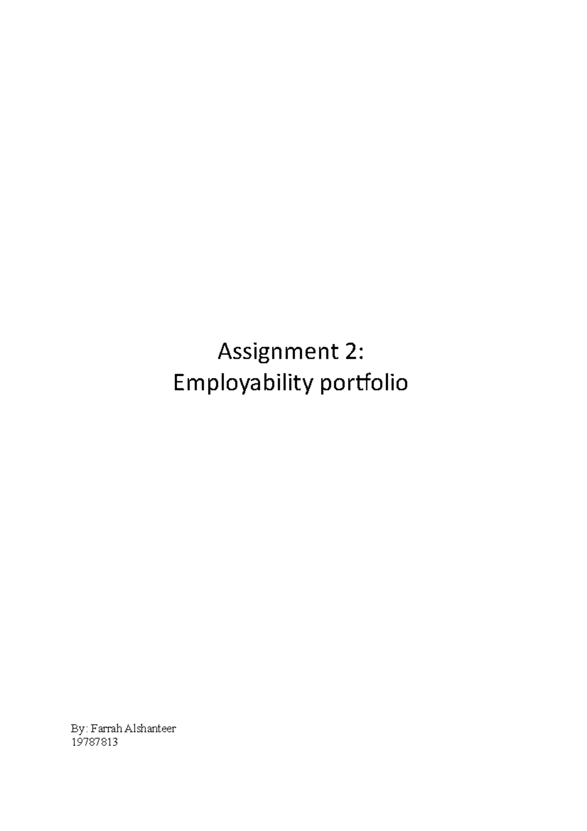 Employability Portfolio Reflection and Development Plan (HR 101) - Studocu