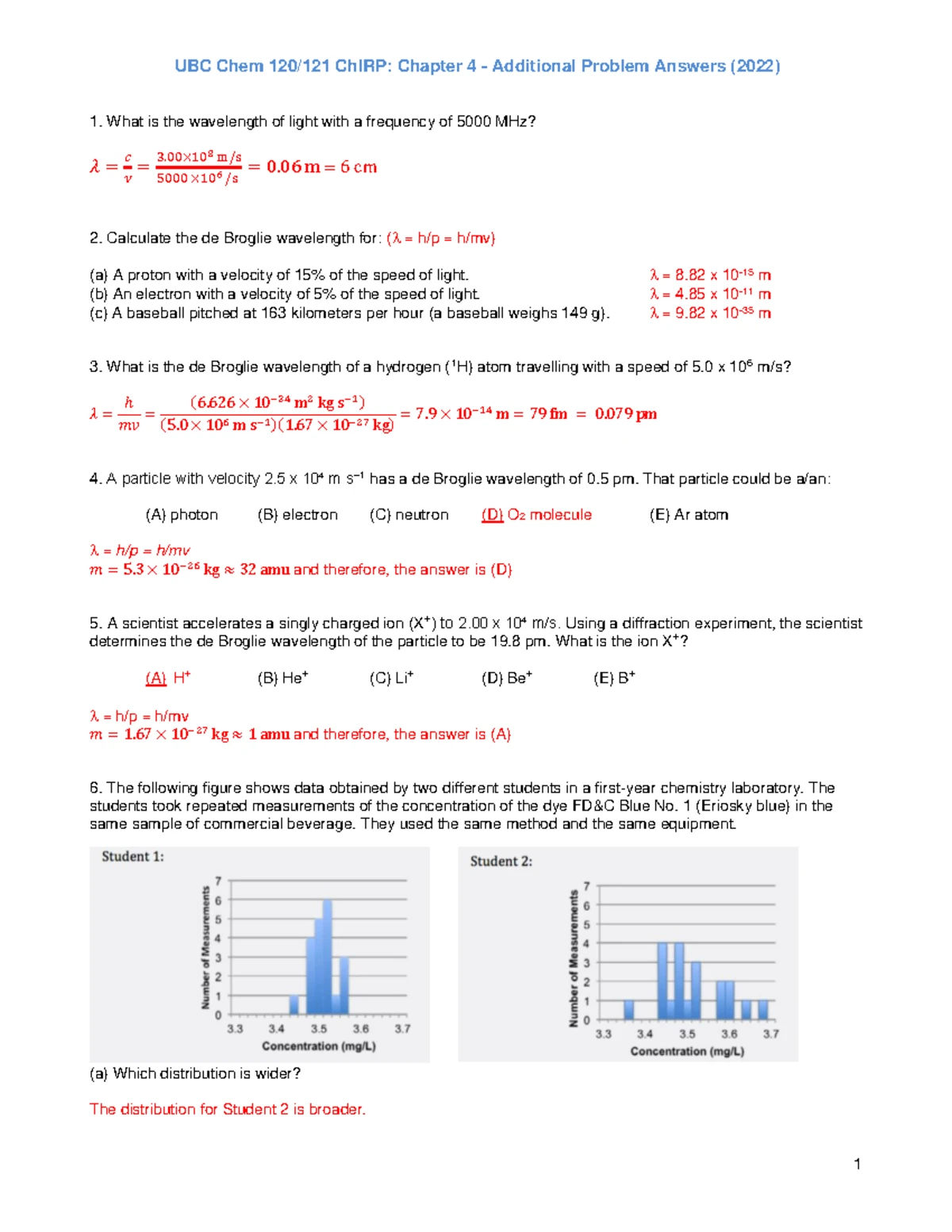 UBC Chem 120/121 Final Exam Chapter 9 Exercise Questions 2022