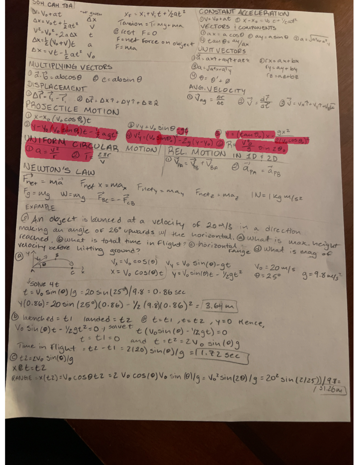 Physics Midterm #1 Study Notes: Key Concepts and Formulas - Studocu