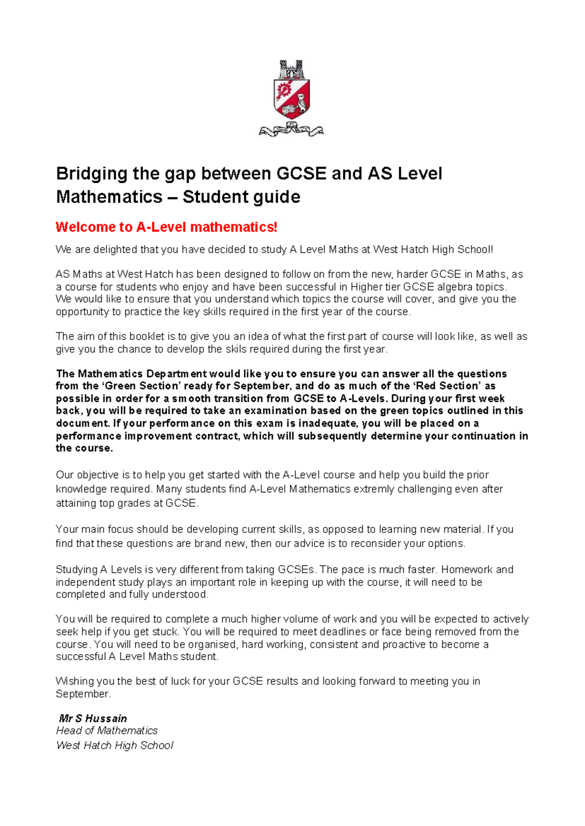 AS Level Maths Transition Guide: Bridging GCSE to A Level - Studocu