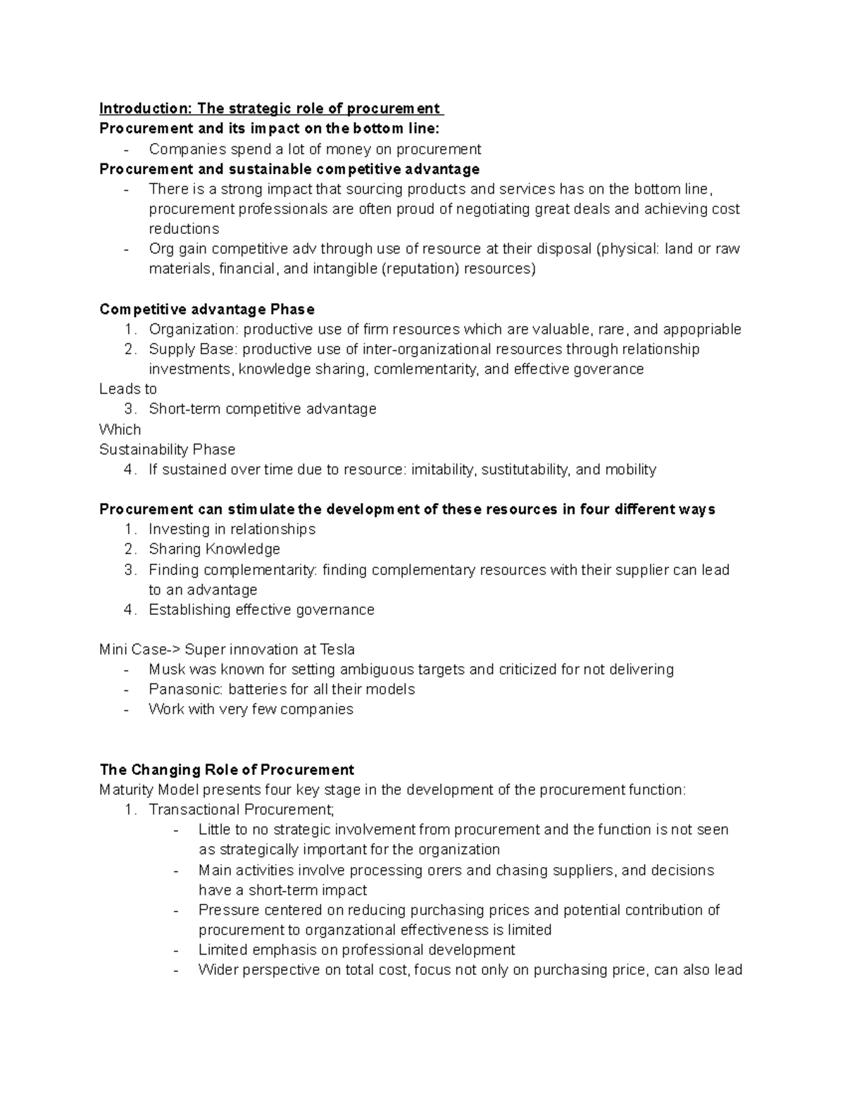 Strategic Procurement Insights: Key Concepts and Case Studies - Studocu