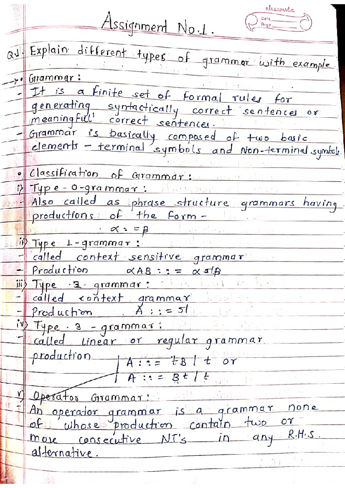 Explaining Different Types of Grammar in Compiler Design (DOC-20240402 ...