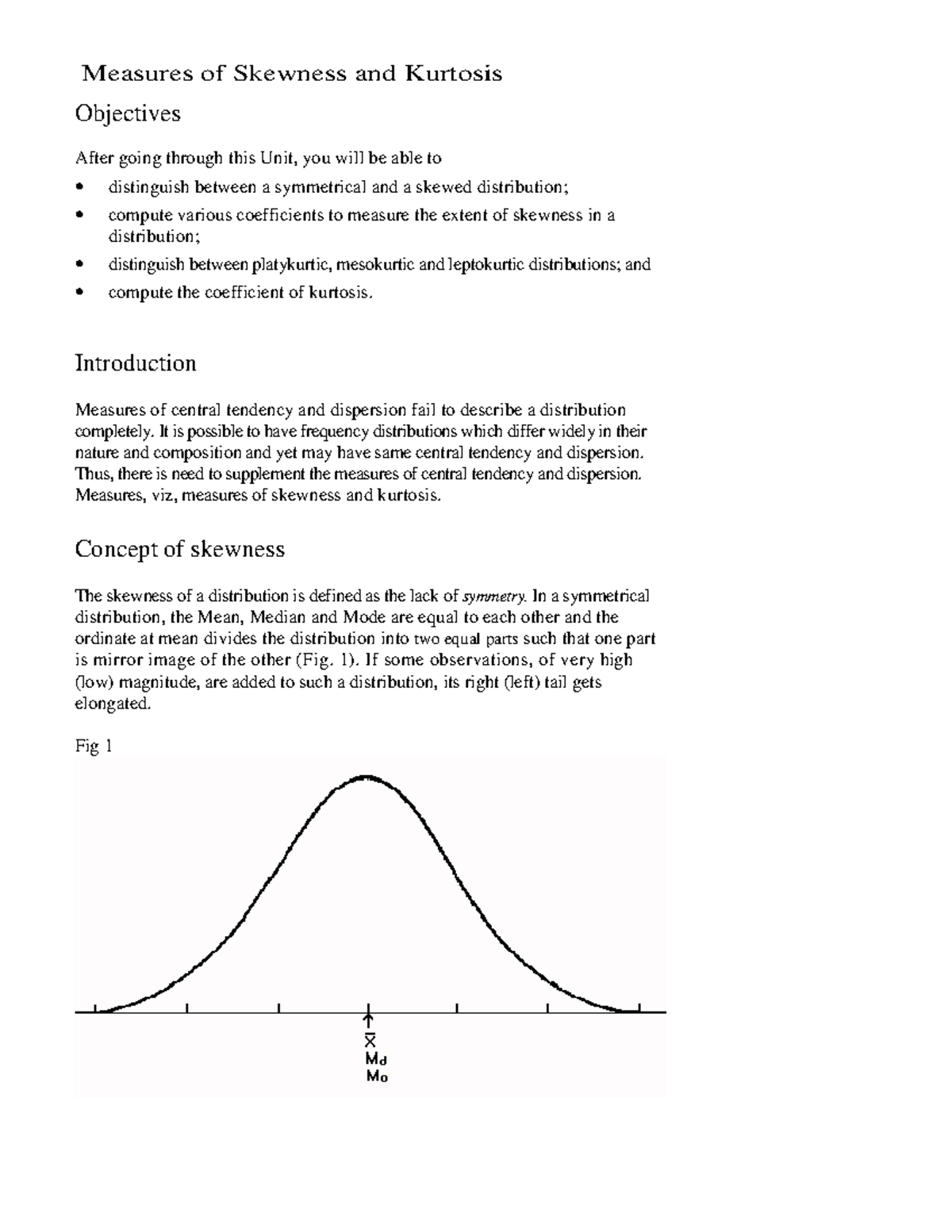 Measures of Skewness and Kurtosis - Detailed Analysis and Computation ...