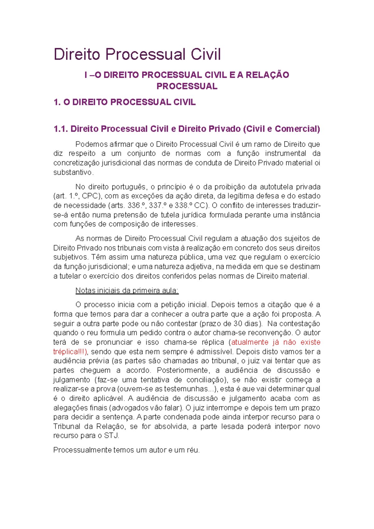 Direito Processual Civil I: Relação Processual e Normas Fundamentais ...