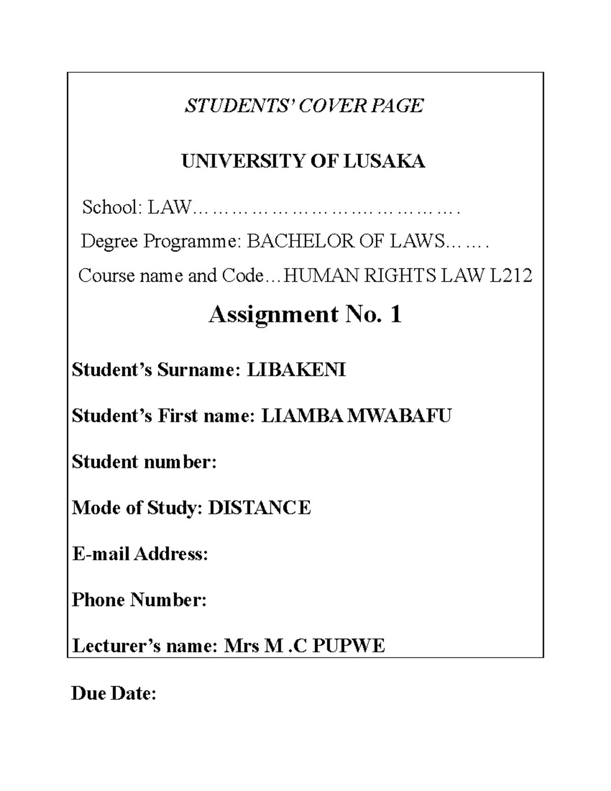 Human Rights Law Assignment on COVID-19 Impact LLB2011 9507 - Studocu