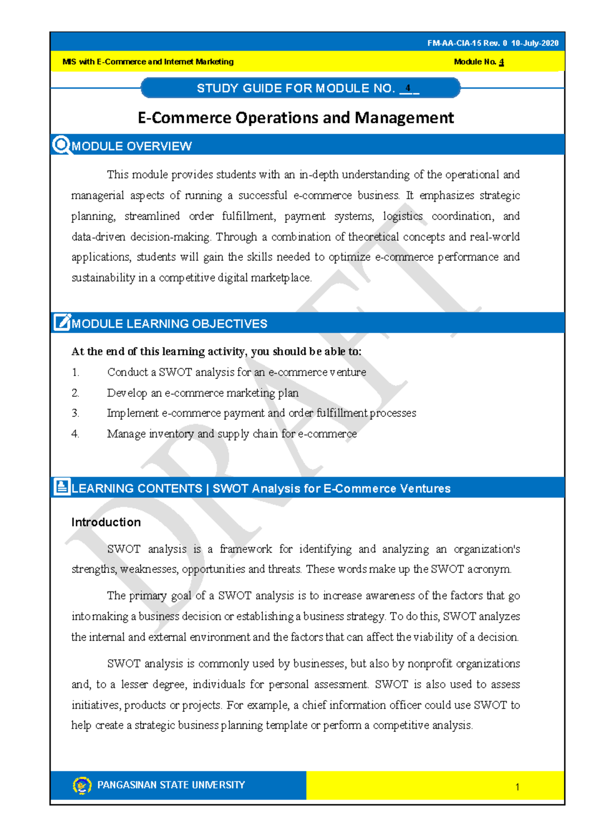MIS 4 Study Guide: Operations & Management in Internet Marketing - Studocu