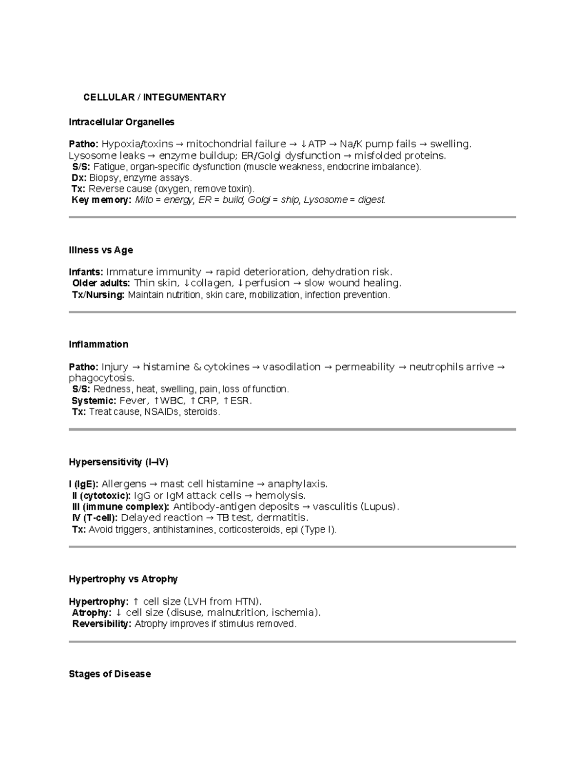 Patho Final Exam Cram: Key Concepts and Review Notes - Studocu