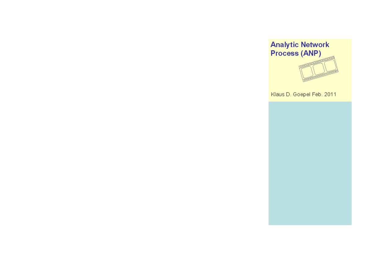 Analytic Network Process (ANP) Overview and Applications - Studocu