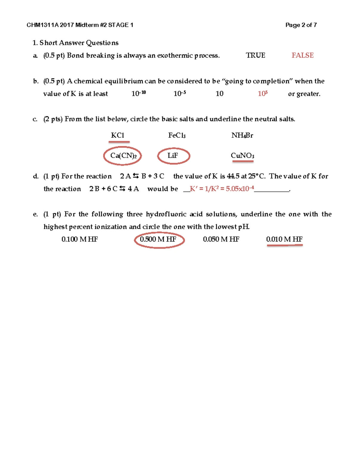 M1 2023 CHM1311 D - Practice Midterm Exam Questions & Guidelines - Studocu