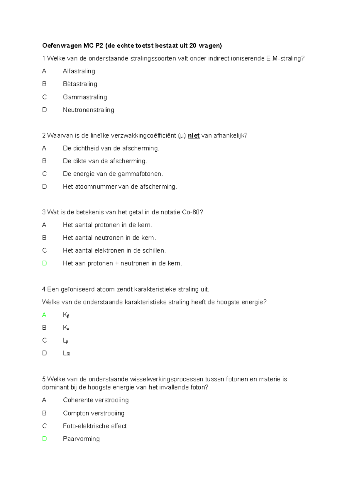 MC Oefentoets P2 - Voorbereiding op de Echte Toets met Oefenvragen ...