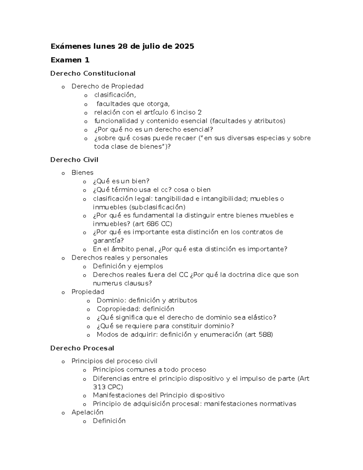 Examen 1 y 2 Derecho Constitucional y Derecho Civil - UCN - Studocu