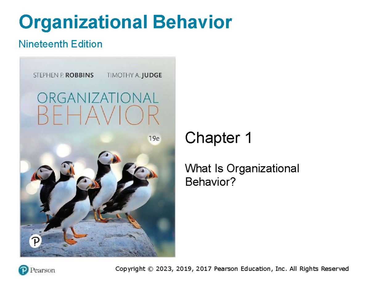 Organizational Behavior: Understanding Chapter 1 Concepts and Skills ...