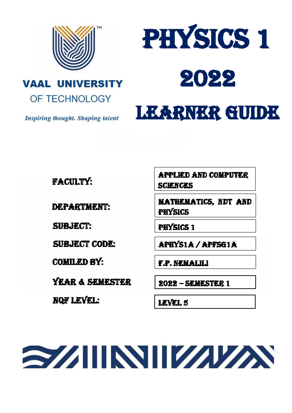 2022-SEM1 APHYS1A Physics 1 Learner Guide & Study Notes - Studocu