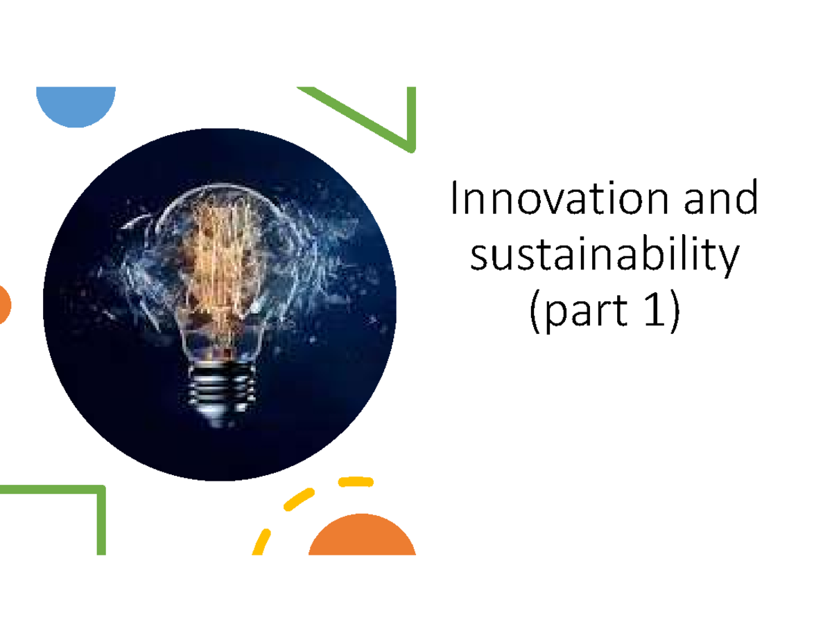 Innovation and Sustainability: Key Concepts and Differences (Part 1 ...