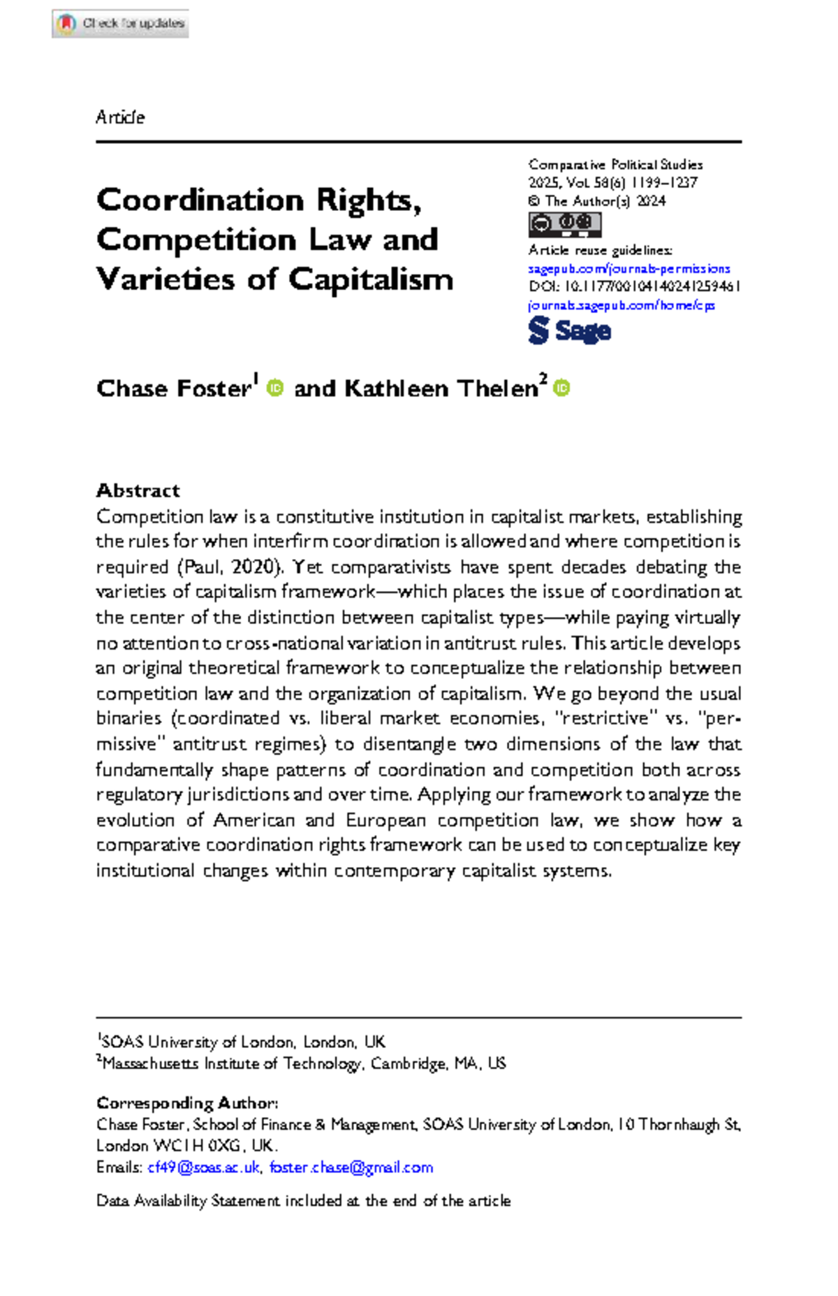 Coordination Rights and Competition Law: A Comparative Study (CPS 2025 ...