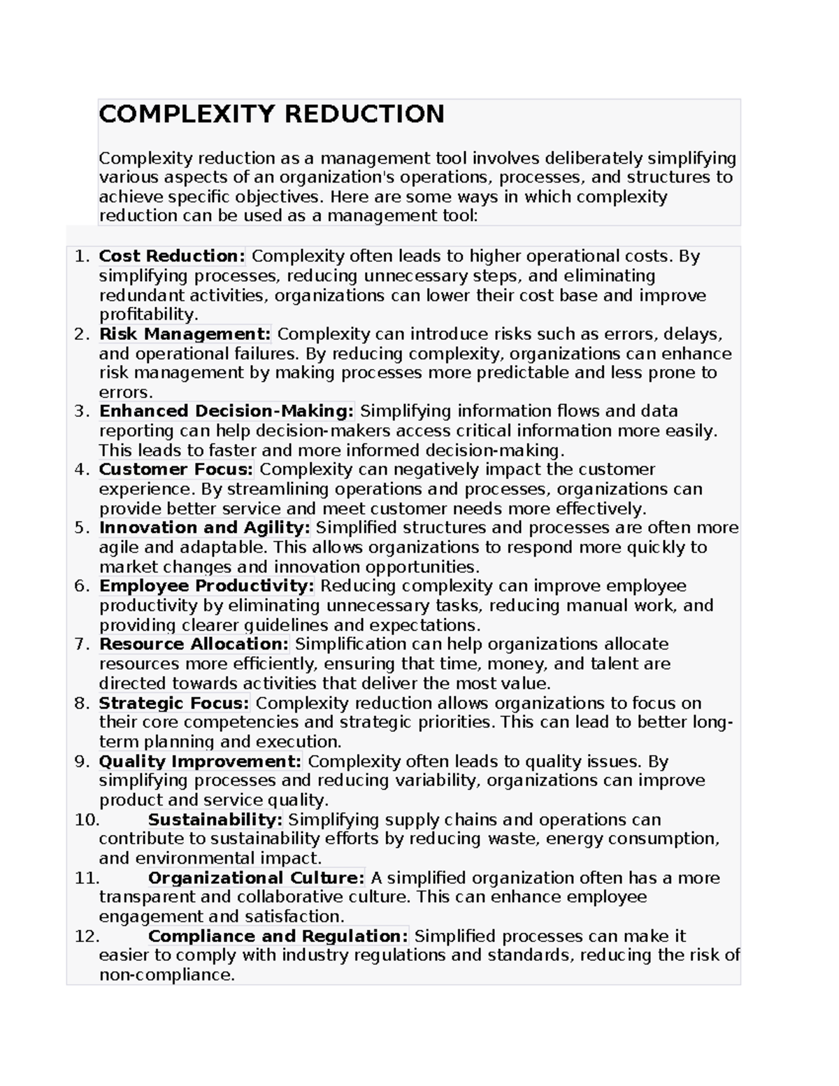 MGT-Tools: Complexity Reduction & Core Competencies Management ...