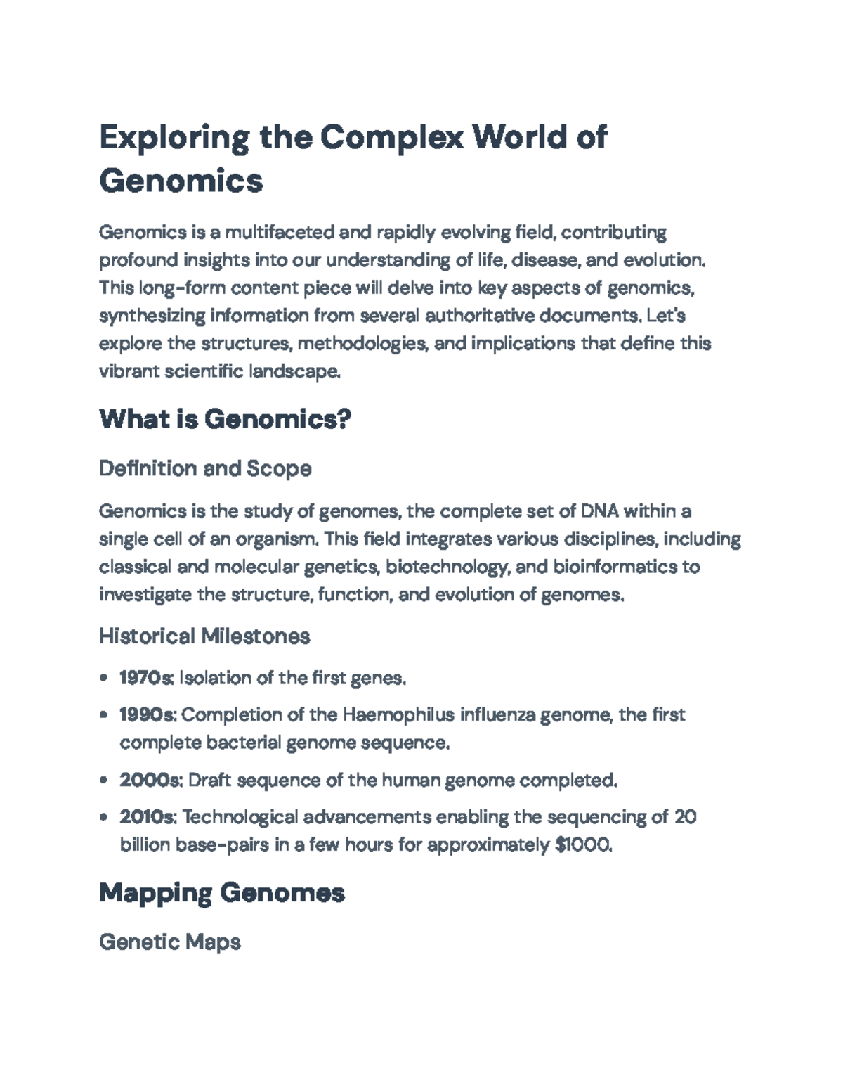 Genomics Overview: Key Concepts, Techniques, and Applications ...