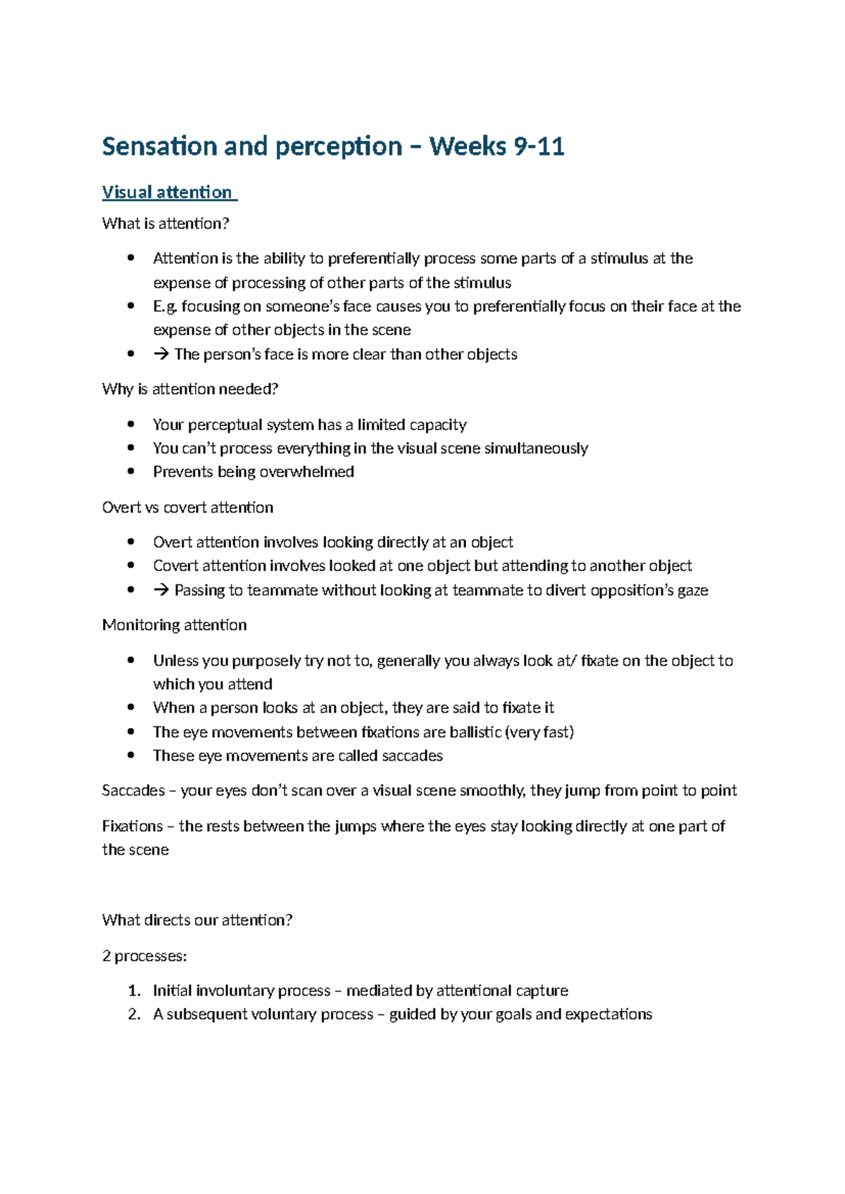 Sensation and Perception: Visual Attention and Object Recognition (PSY ...