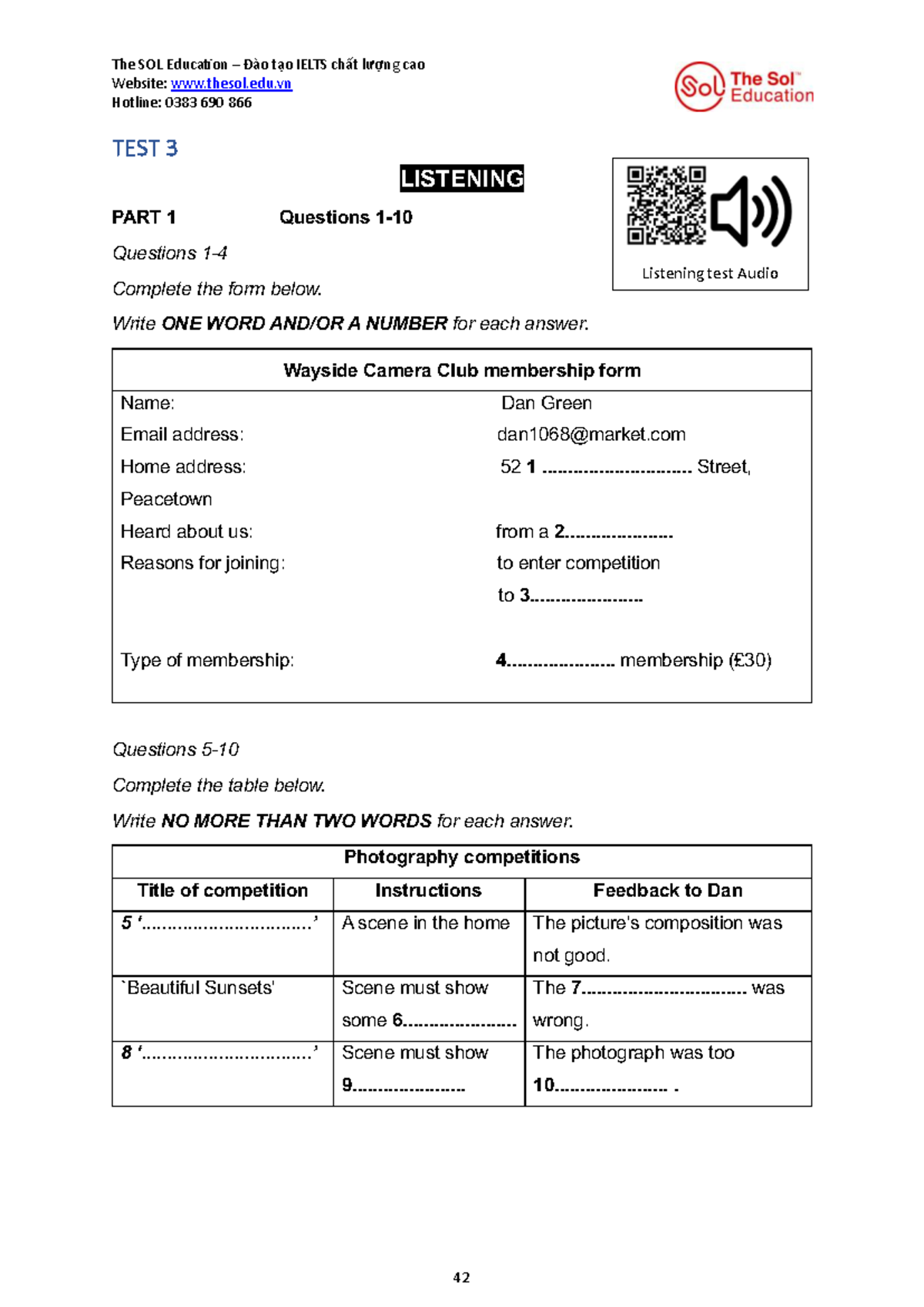 Cambridge IELTS Listening & Reading Test 3 - High-Quality Training ...