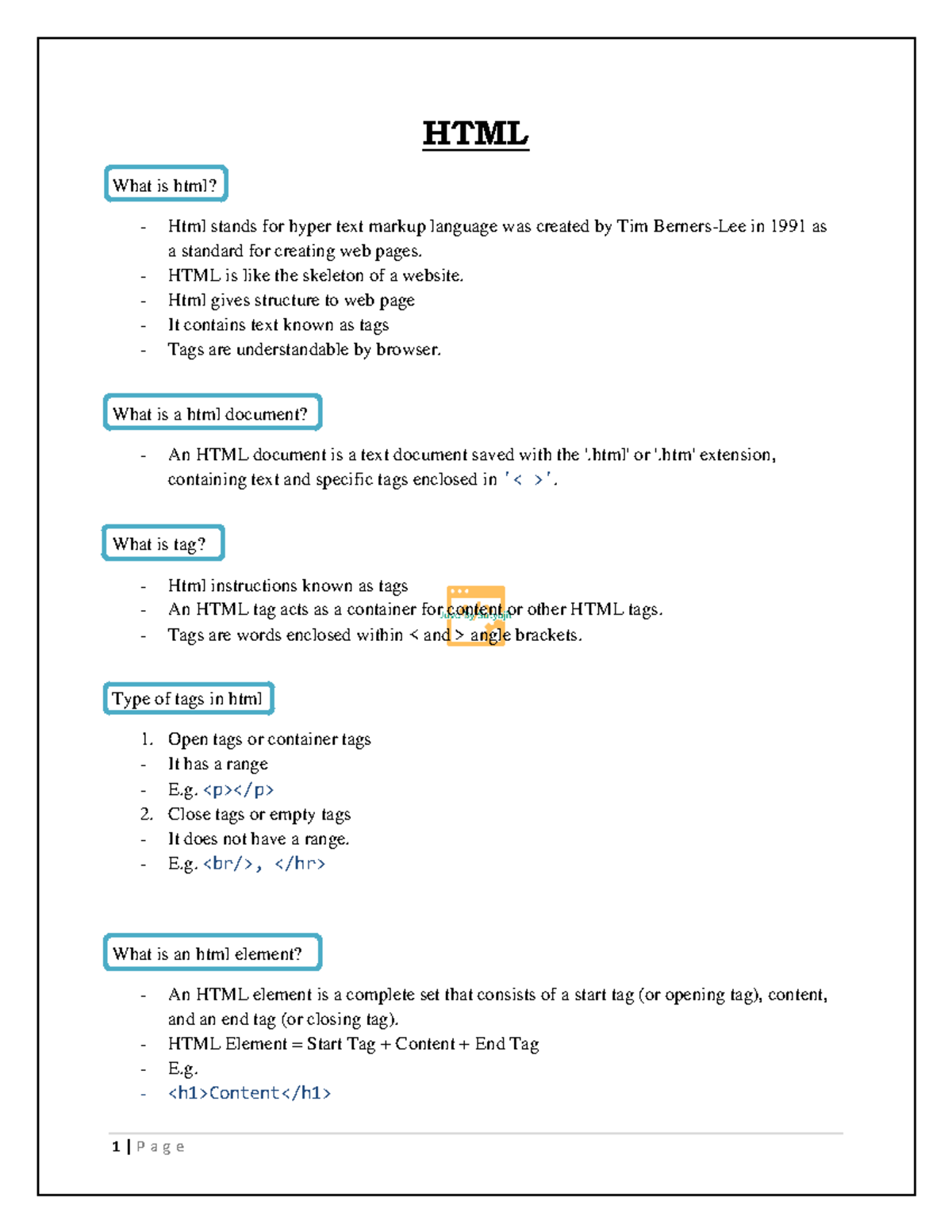 HTML - Good to learn html - HTML What is html? - Html stands for hyper ...