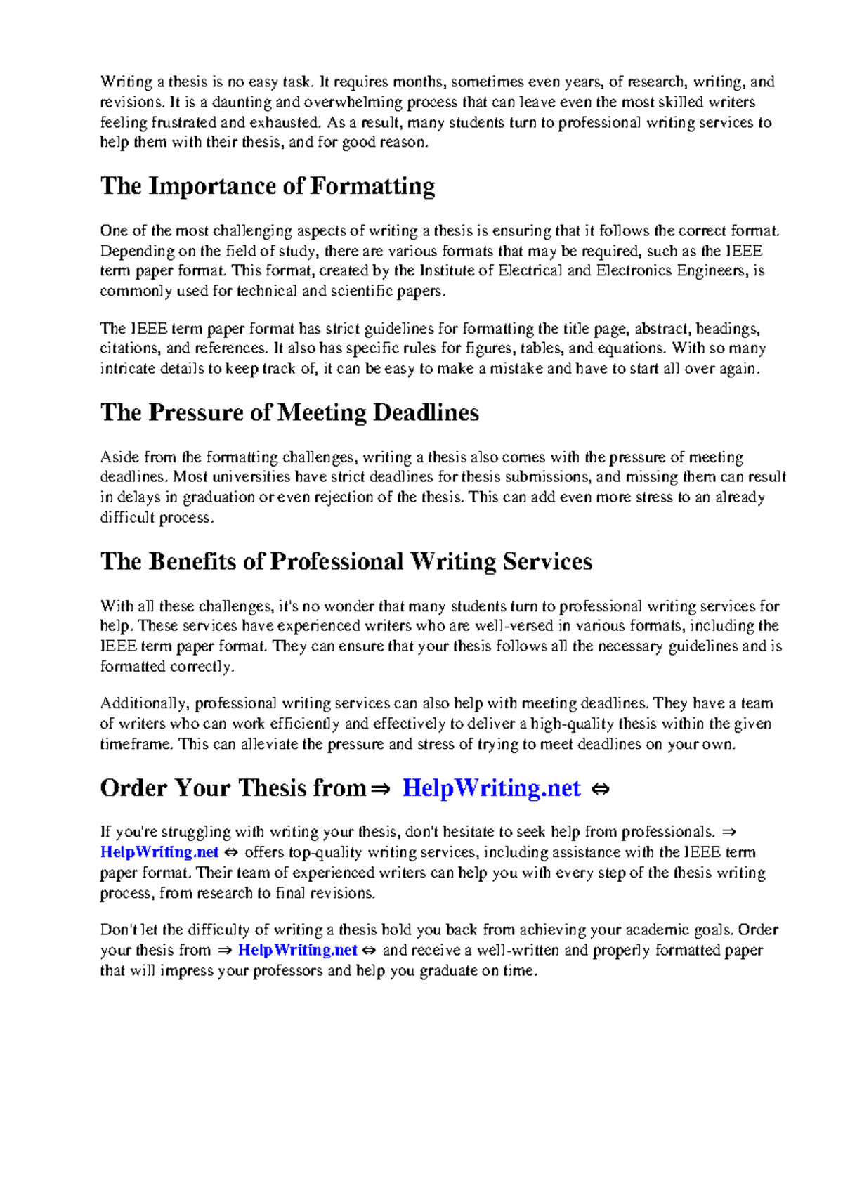 Ieee term paper format - Writing a thesis is no easy task. It requires ...
