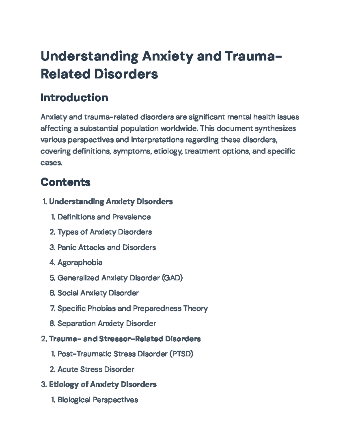 Understanding Anxiety and Trauma-Related Disorders: A Comprehensive ...