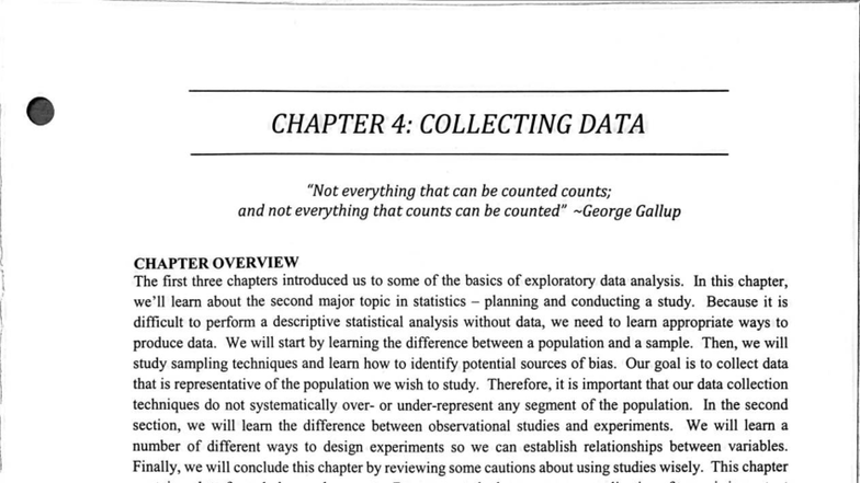 Strive for a 5: AP Statistics Chapter 4 - Collecting Data Overview ...