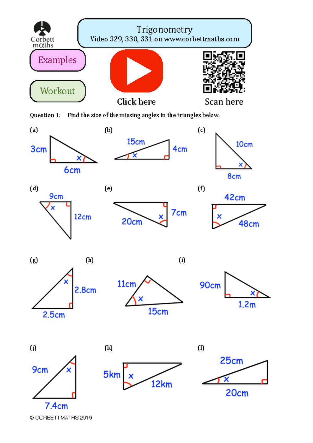 Trigonometry Video Questions 329-331: Grade 9 Practice Problems - Studocu