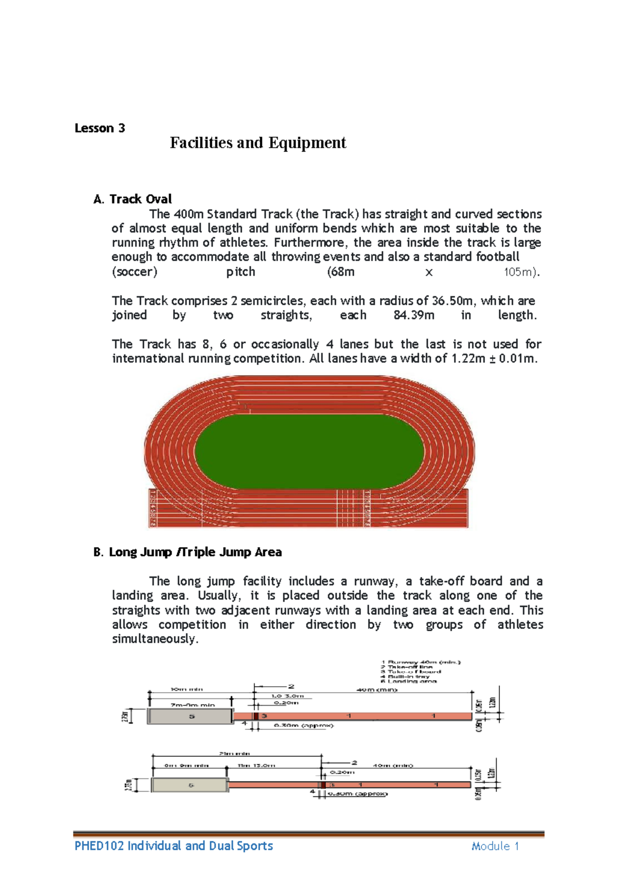 Module 1 Lesson 3: Overview of Facilities and Equipment in Athletics ...