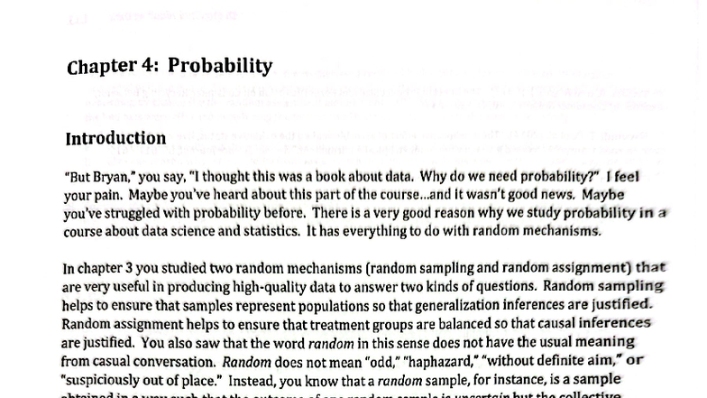 Chapter 4: Introduction to Probability in Data Science - Studocu