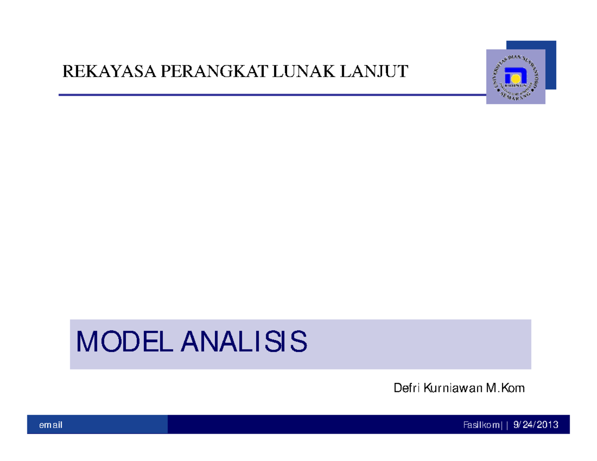 Model Analisis RPL.DEF: Penyelesaian Masalah & Komunikasi dalam ...