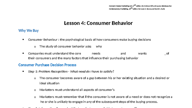 Lesson 4: Consumer Behavior Insights - Guided Notes for Class - Studocu