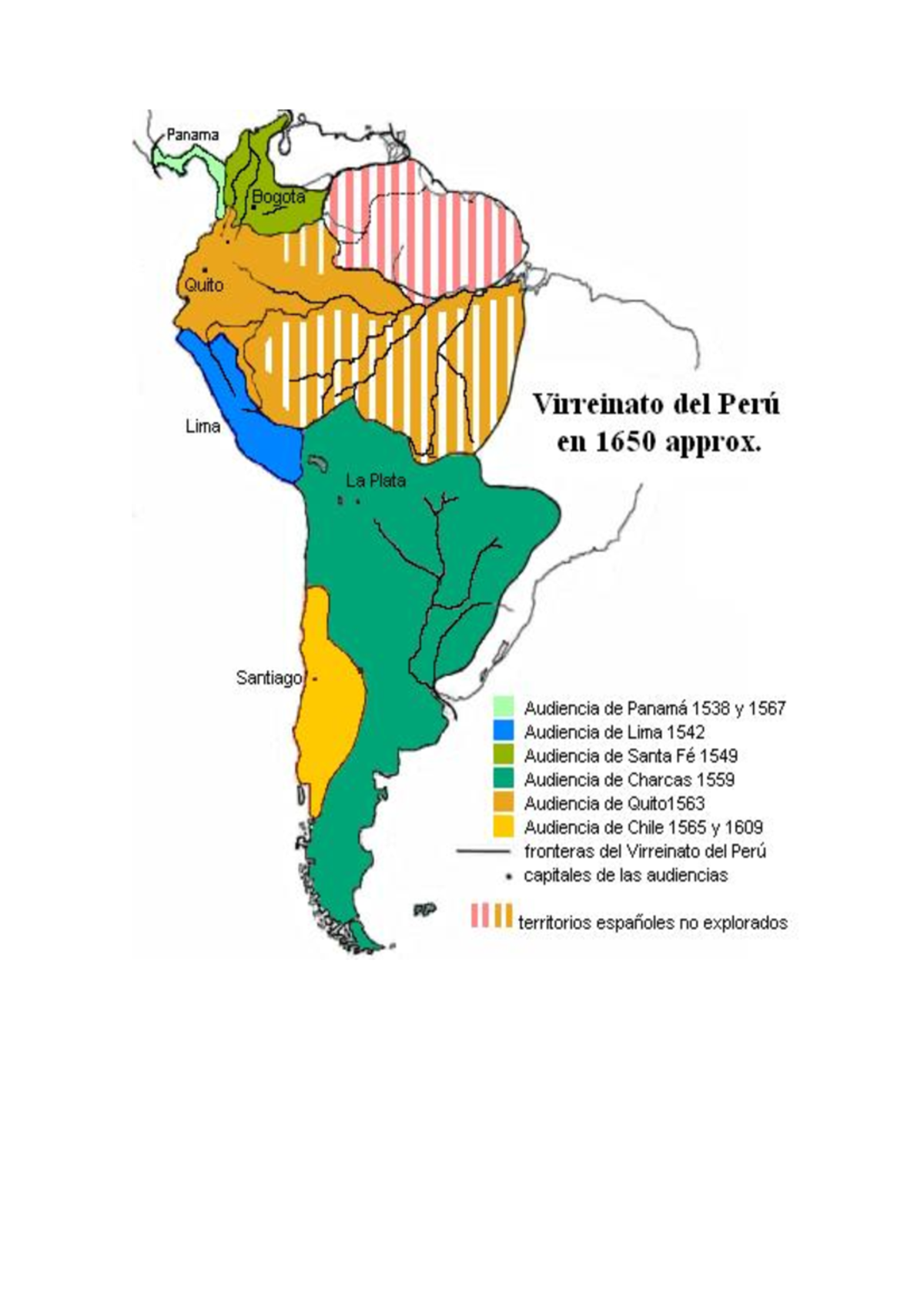 Virreinato del Perú: Audiencias y Fronteras en 1650 - Studocu