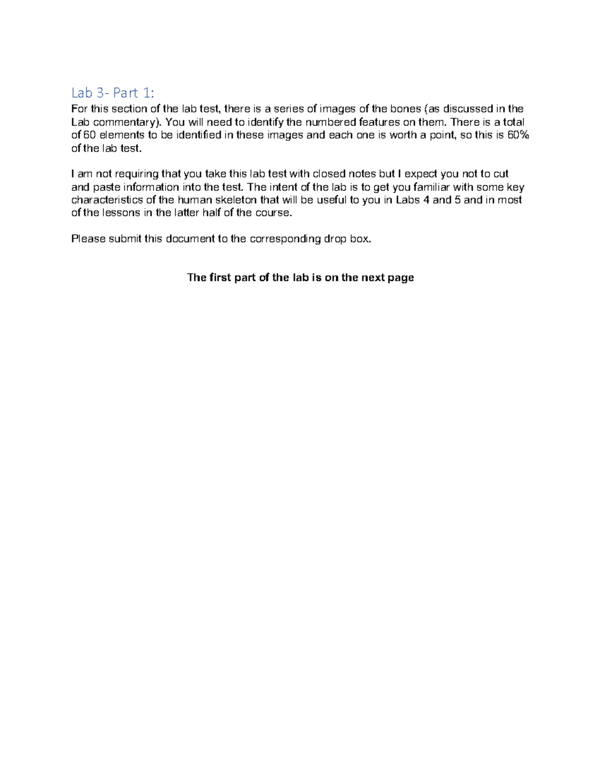 Lab 3 Part 1 - Lab 3 Part 1 answers - Lab 3- Part 1: For this section ...