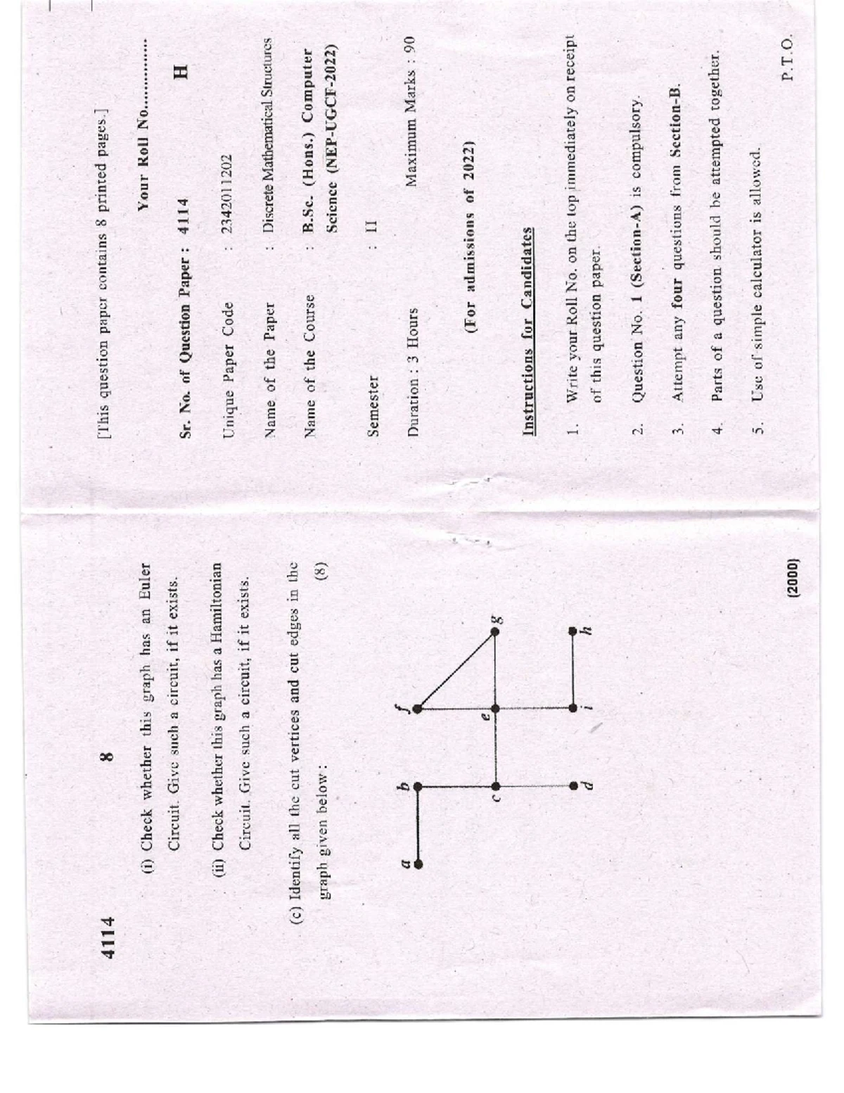 1216 Discrete Mathematical Structures - Important Exam Questions - Studocu