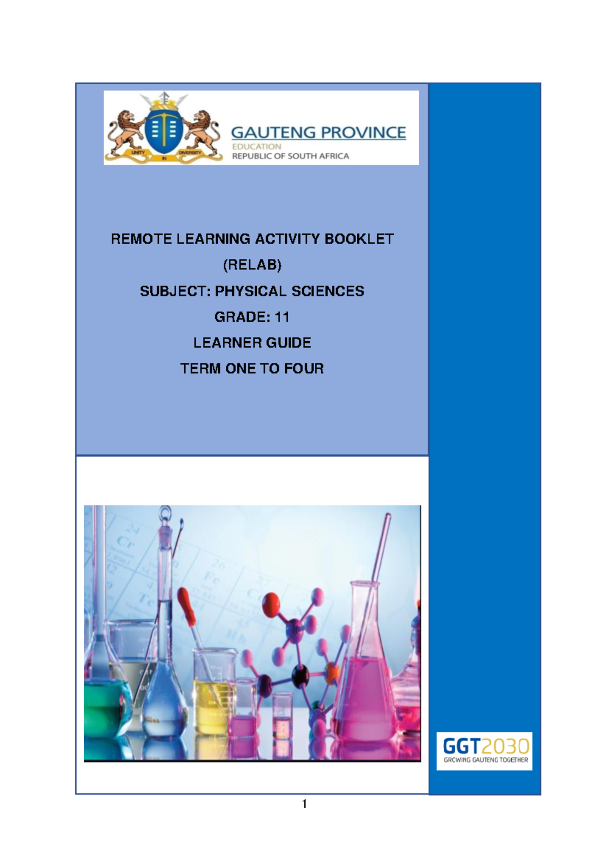 Physical Sciences Grade 11 RELAB Term 1-4 Remote Learning Activities ...