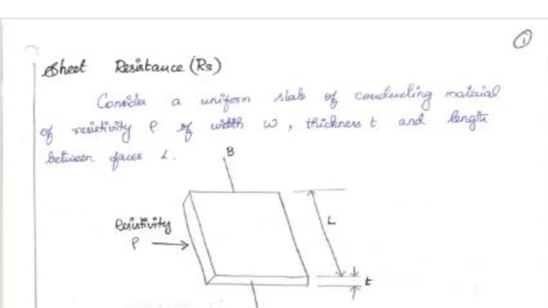 Sheet Resistance and Capacitance in MOS Transistors (Course Code: M03 ...