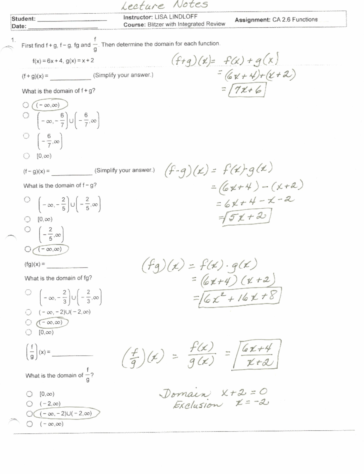 CA 2.6 Functions - Problem Solving Tips and Example Problems - Studocu