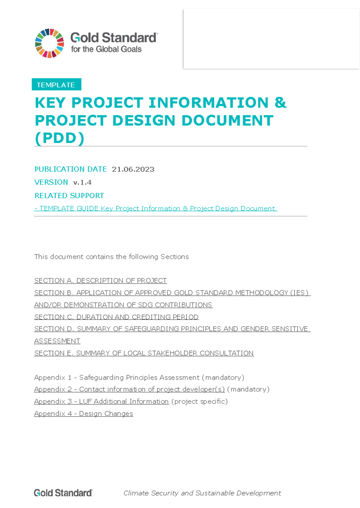 Key Project Information: Design Project Document (PDD) v1.4 - Studocu