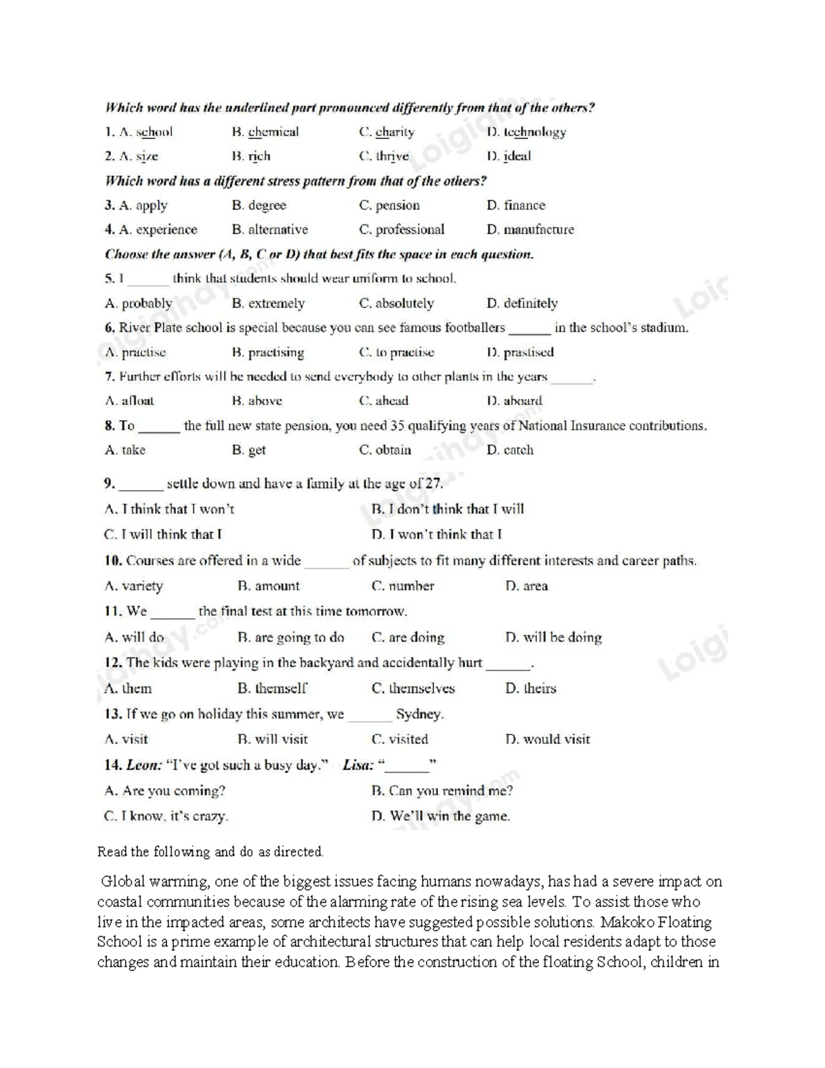 Ta2 - Global Warming Solutions: Makoko Floating School & GMOs - Studocu