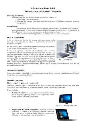 About Computer 4- Assembling - Information Sheet 1- Computer Assembly ...