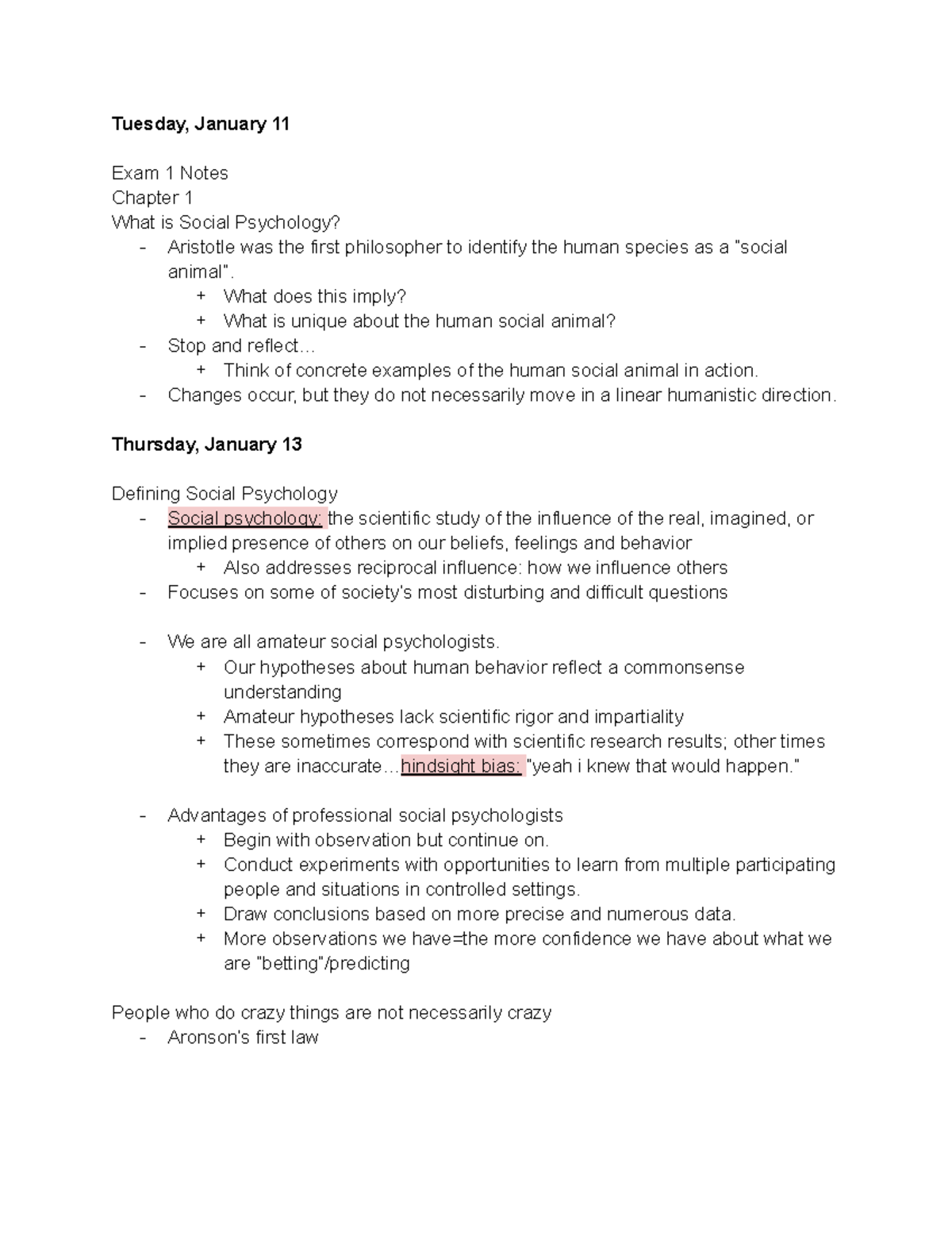SOC 101: Social Psychology Exam 1 Notes & Key Concepts - Studocu