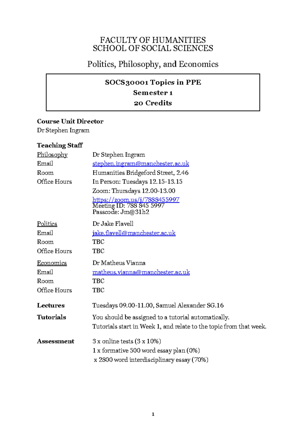 POLI30032 Politics of the EU Course Guide 2024-25: Key Information and ...