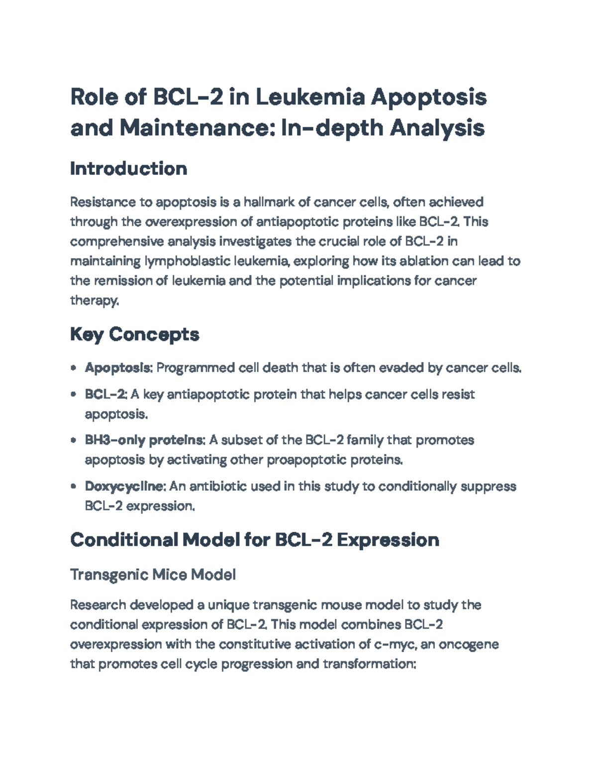 The Role of BCL-2 in Lymphoblastic Leukemia: Apoptosis & Therapy ...