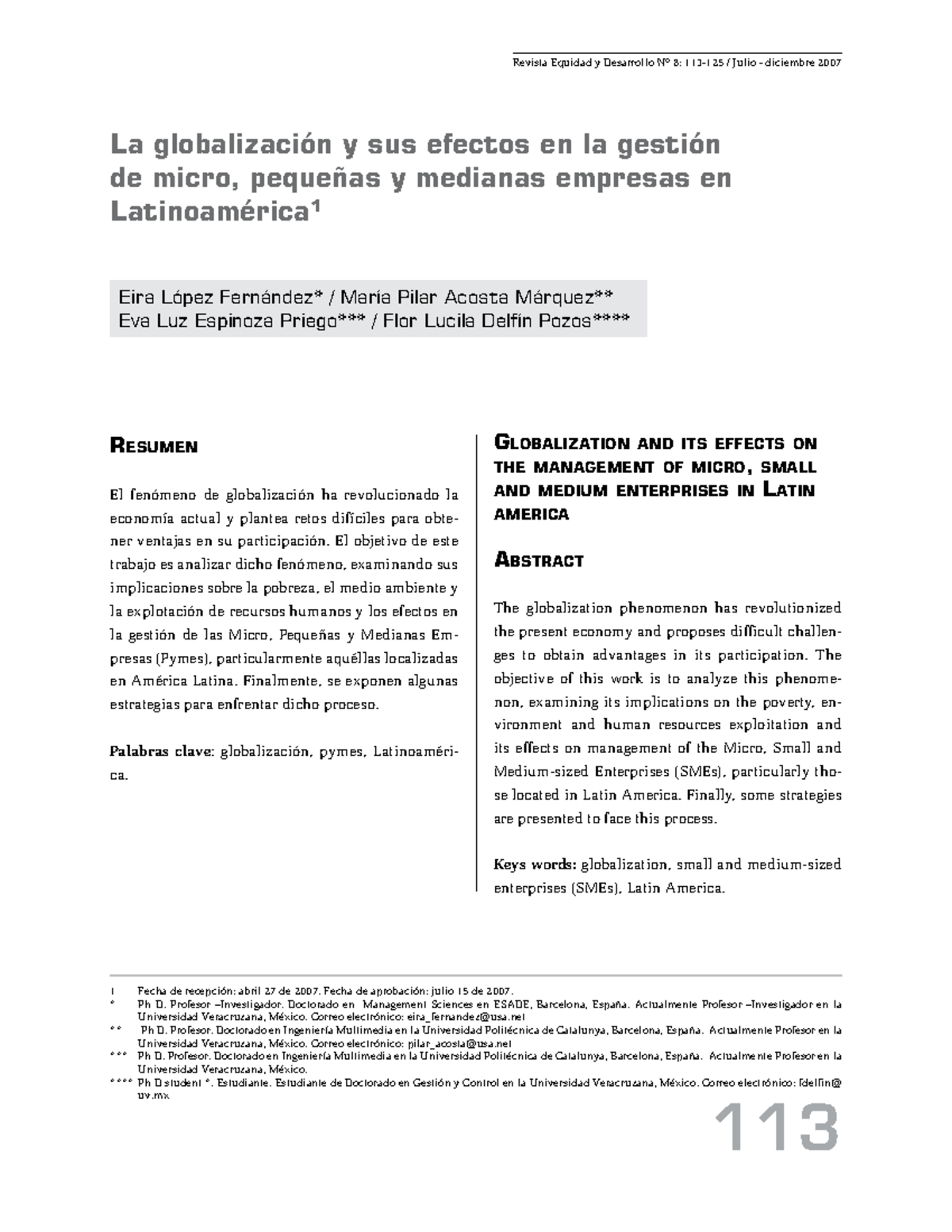 La Globalización y sus Efectos en la Gestión de PYMES en Latinoamérica ...