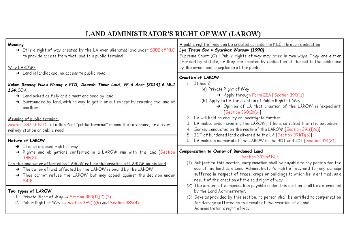 Land Administrator's Right of Way (LAROW) Explained: Access ...